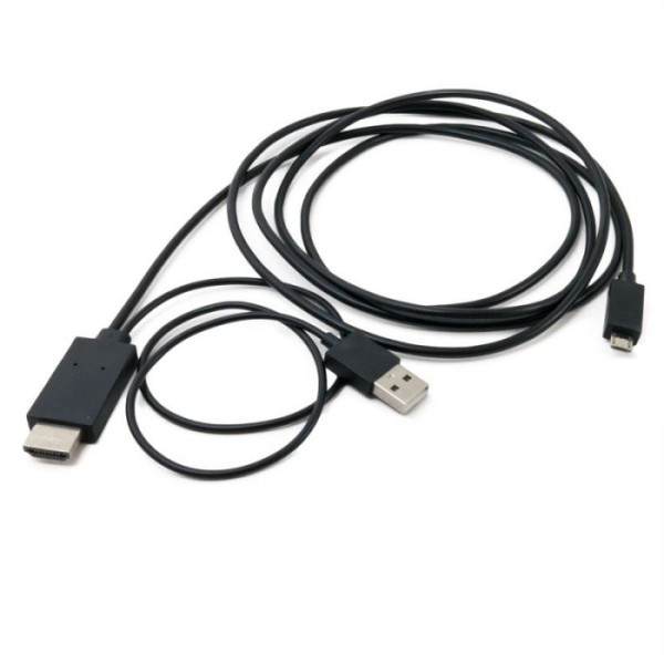 Кабель-перехідник Extradigital MHL, microUSB (5pin) M, USB M-HDMI AM (1.8m)